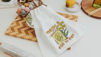 planted in faith grown in grace Christian kitchen towels, adult baptism gift for women, faith kitchen decor, Matthew 17:20 Bible verse gifts