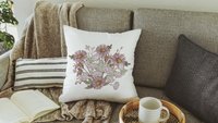 morning glory & aster flower throw pillows for bed, September birth flower gift for Mom, September birthday gifts for bff, kitchen towels