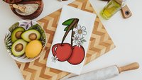 cherry festival fruit kitchen towels for summer hand towels for bathroom, cherry kitchen decor, Michigan gifts for adults, trendy kitchen