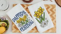daffodil festival daffodil kitchen towels for summer hand towels for bathroom, floral kitchen decor, Nantucket gifts, gardener gifts for