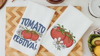 tomato festival tomato kitchen towels for mom, gardening gifts for women, tomato girl summer kitchen decor, cute hand towels guest bath