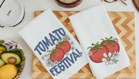 tomato festival tomato kitchen towels for mom, gardening gifts for women, tomato girl summer kitchen decor, cute hand towels guest bath