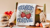strawberry kitchen towel for mom, berry good time strawberry festival summer vibes fruit kitchen decor, cute hand towels for bathroom, best