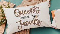 queens are born in January lumbar pillow for bed, January birthday gifts for sisters, college dorm decor for girls, fun throw pillows for
