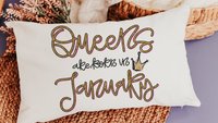queens are born in January lumbar pillow for bed, January birthday gifts for sisters, college dorm decor for girls, fun throw pillows for