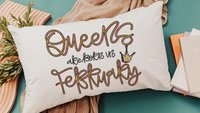 queens are born in February lumbar pillow for women, February birthday gifts for best friend, college dorm accessories for girls, fun throw