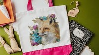 watercolor fox tote bag teacher gifts for women, floral fox gifts for sisters, library tote for books, college gifts for girls, eco friendly