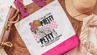 pretty to petty funny tote bag unique gifts for sisters, don't play with me sarcastic gifts for coworkers, trendy tote bags for women, best