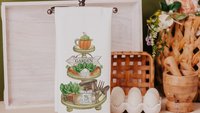carrot patch tea towels for bathroom, Easter hostess gifts for women, gardening gifts for mom, garden kitchenette decor, bunny kitchen towel