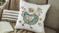 chicken mom floral throw pillow covers 18x18, cute chicken decor kitchen towels for gifts, Spring decor for home, crazy chicken lady gifts