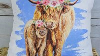 i love you till the cows come home highland cow throw pillow for nursery, cow nursery decor, shaggy cow gifts for cow lovers, rocking chair