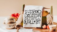 bad decisions quote sassy kitchen towel home decor, snarky gifts, divorce gift for her, bad decisions make good stories funny kitchen items
