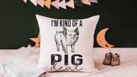 kind of a pig deal funny pig throw pillows for kids, encouraging classroom decor, whimsical pig gifts for girls, pig pillows for boys, farm