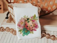 Watercolor Ladybug Throw Pillow