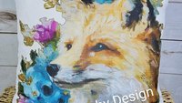 watercolor fox throw pillow for dorm, floral fox kitchen towels, college apartment decor, fox gifts for women, college gifts for girls, best
