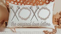 xoxo the original love letters Christian throw pillows for bed, religious lumbar pillow cover 12 x 20, crown of thorns and nails, faith gift