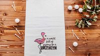 be a flamingo inspirational golf towels with grommet, cute golf bag accessories for women, funny golf gifts for ladies, flamingo gifts for