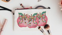 personalized cute teacher wristlet with name, apple for teacher appreciation gifts for women, end of year gifts for teachers, makeup bag for
