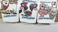 fluent in fowl language chicken kitchen towel, Mothers day gifts for mom, udderly awesome cow kitchen decor, birthday gifts for best friend