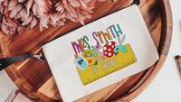 personalized pencil pouch for teachers, school supplies, cute pencil bag for purse, back to school gifts for coworkers, first grade teacher