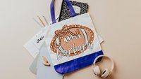personalized yellow seersucker football tote for games, yellow school spirit bag with name, cute cheer squad gifts, cheer tote bag for girls