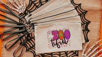 boo tiful trick or treat bag for girls, neon Halloween tote bag for teachers, boo basket stuffers for teenage girls, cute ghost makeup bag