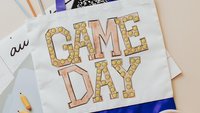 Green school spirit game day tote bag