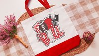 cute football tote bag for football mom, orange school spirit accessories for teachers, cheerleader bag for teenage girls, tailgate gear