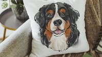 bernese mountain dog throw pillow covers 18 x 18, Berner mom Bernese mountain dog gifts for her, Bernese grandma dog lover pillows for couch