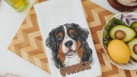 personalized bernese mountain dog kitchen towel dog lover gifts for women, bernese mountain dog gifts for her, berner mama bathroom decor