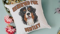 personalized reserved for dog pillow for couch, Bernese mountain dog throw pillow with name, Bernese mountain dog gifts for her, Berner mom