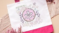 pretty sure my birthstone is a seashell sand dollar tote bag for women, funny beach bags girls trip gifts, coastal gifts for college girls
