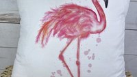 flamingo throw pillow for couch, pink dorm pillows for college girls, coastal decor beach house gifts, flamingo gifts for women, tropical
