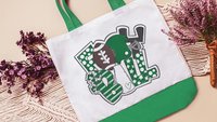 Green football tote bag