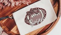 personalized seersucker football pencil case cute makeup bag with name, maroon school spirit items, Christmas gifts for cheerleaders, 2026