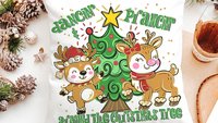 dancing reindeer pillow for girls room, reindeer gifts, trendy decorative throw pillows for chairs, whimsical Christmas gifts for home, best