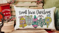 personalized zip code lumbar pillow home decor, small town Christmas hostess gifts for women, trendy decorative throw pillows best sellers