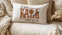 I love fall most of all fall lumbar decorative pillows for couch, fall host gift, autumn pillow covers 12x20, pumpkin season decorations