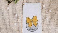 personalized yellow school spirit golf coquette golf towel with name, golf Christmas gifts for golfers, high school girls golf team gifts