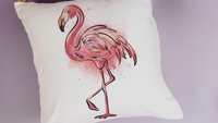 cute flamingo throw pillows for couch, coastal decorative pillow covers tropical decor, pink flamingo Christmas gifts for beach lovers, best