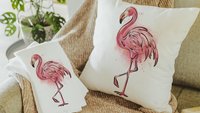 cute flamingo throw pillows for couch, coastal decorative pillow covers tropical decor, pink flamingo Christmas gifts for beach lovers, best