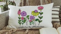 consider how the wildflowers grow lumbar throw pillows for couch religious decorative pillows for girls, Luke 12:27 decor, Christian nursery