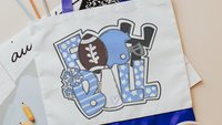 Gold football cheer tote bags