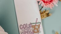 cold brew crew coffee kitchen towels for friends, iced coffee lover coffee bar decor, coffee Christmas gifts for coworkers, coffee gifts for