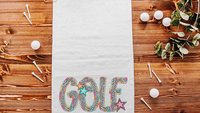 colorful golf towels for women, golf mom gifts, golf bag towel, trendy golf Christmas gifts for golfers, cute golf stocking stuffers for her