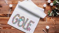 colorful golf towels for women, golf mom gifts, golf bag towel, trendy golf Christmas gifts for golfers, cute golf stocking stuffers for her