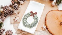 oyster shell Christmas wreath decorative pillows for couch, coastal Christmas throw pillow covers 18 x 18, oyster Christmas home decor gifts