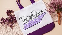 purple iris Tennessee state flower Tennessee tote bag for women, TN gifts, Tennessee game day bag for college student, Tennessee Christmas