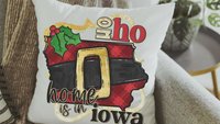 ho ho ho Indiana Christmas throw pillows for sofa, custom state Christmas decor for living room, Indiana gifts, Christmas gifts for neighbor