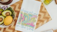 hope in the Lord kitchen towels, religious kitchen decor, faith gifts for her, Bible verse Christian gifts for women inspirational hand
